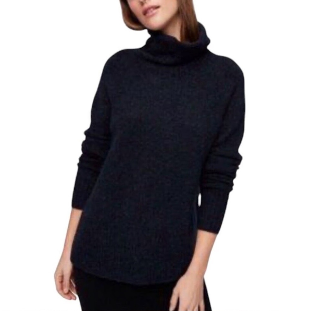 The Group Babaton Plutarch Black Alpaca Wool Blend Funnel Cowl Sweater Size XS